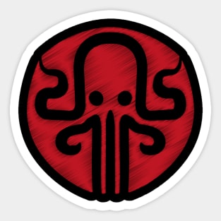 red kraken logo Sticker